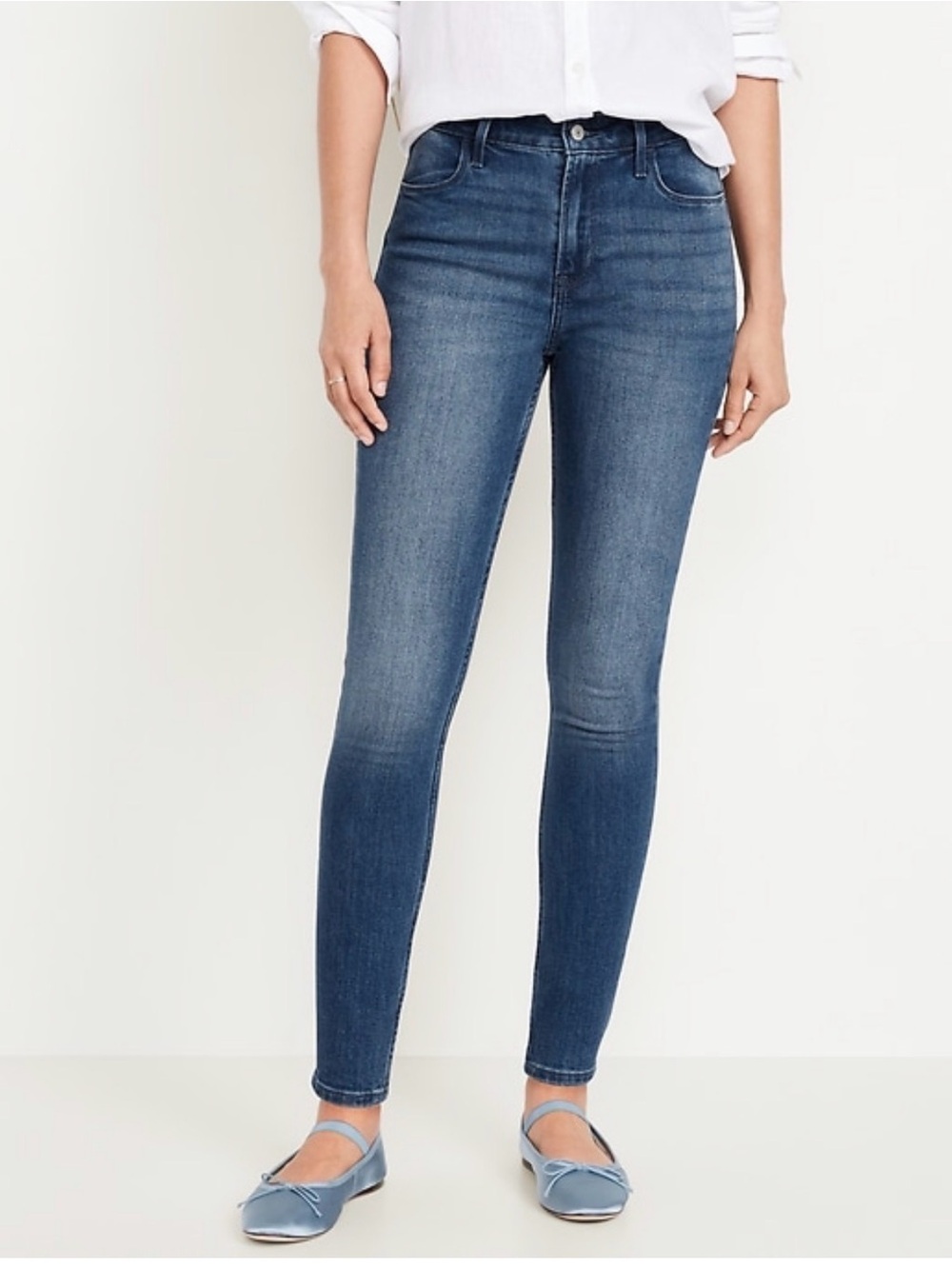 Old Navy Women's Dark Blue High-Rise Skinny Jeans